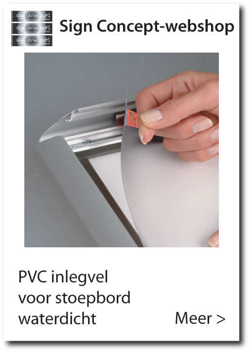 PVC inlegvel voor stoepbord waterdicht